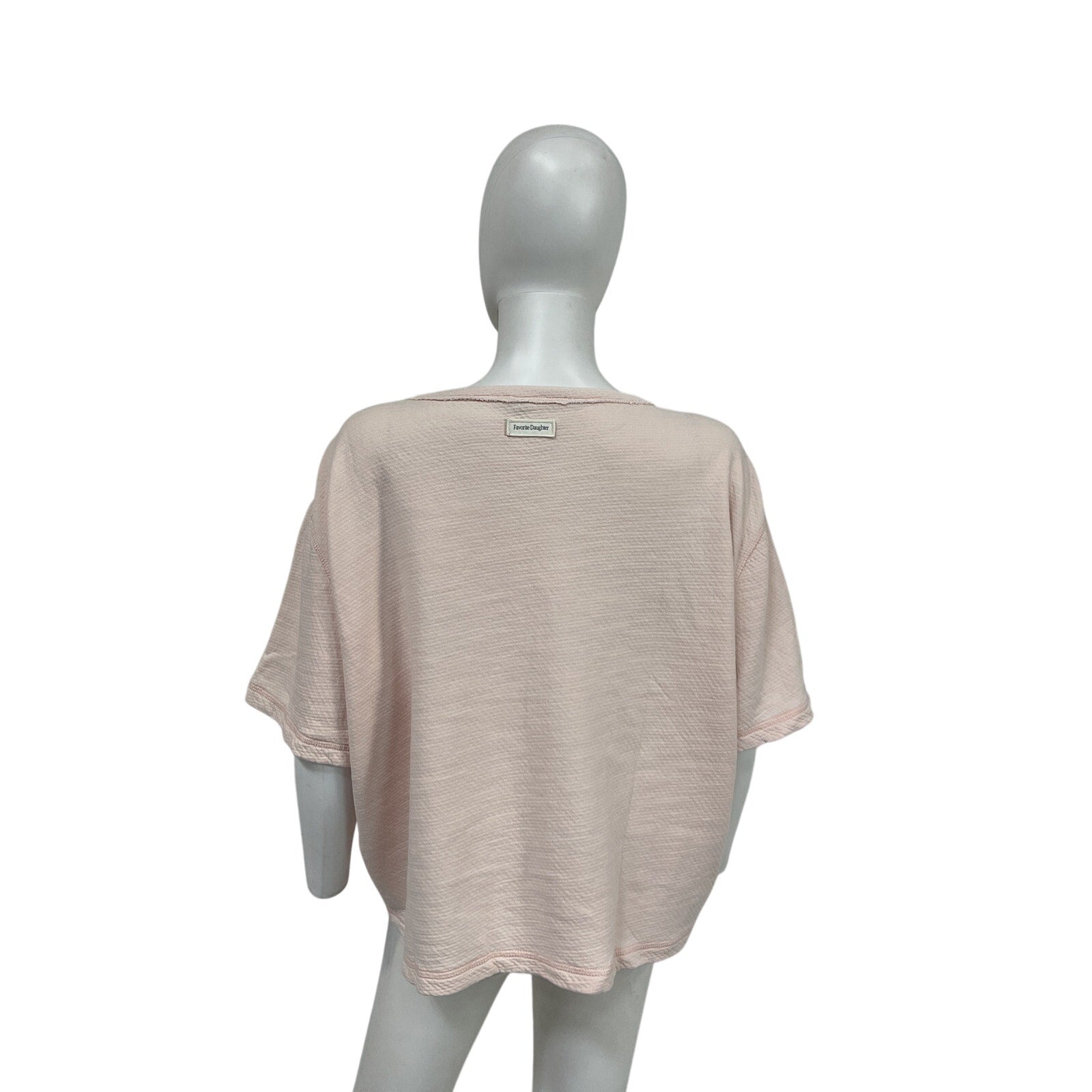 Favorite Daughter Pink Cotton The After Work Crop Tee Size XL