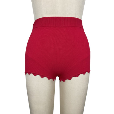Helsa Ribbed Red Elvira Shorts Size XS