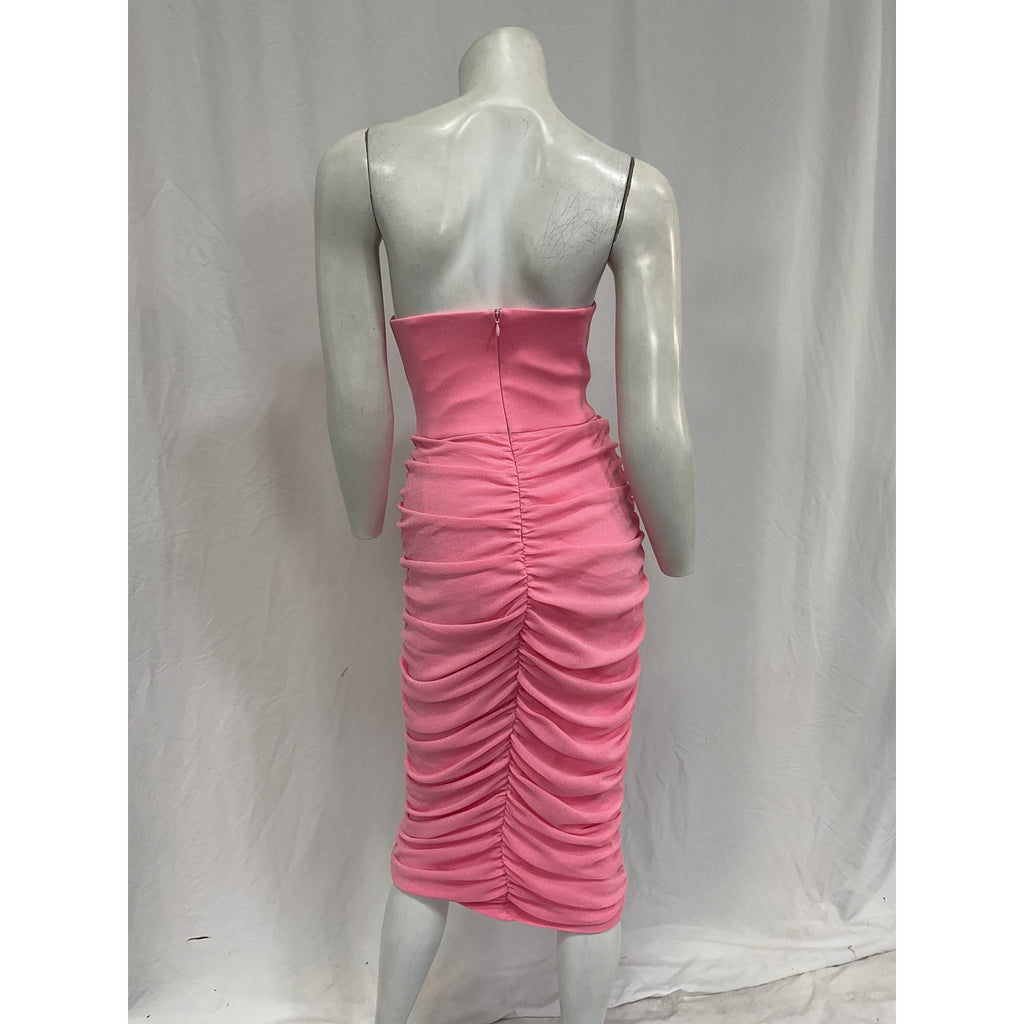 Michael Costello x Revolve India Pink Nylon Midi Dress Size L