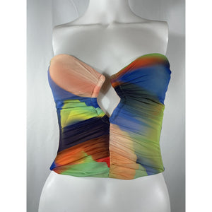 Nicholas 'Alanna' Blue Polyester Diamond Cutout Top Size 0