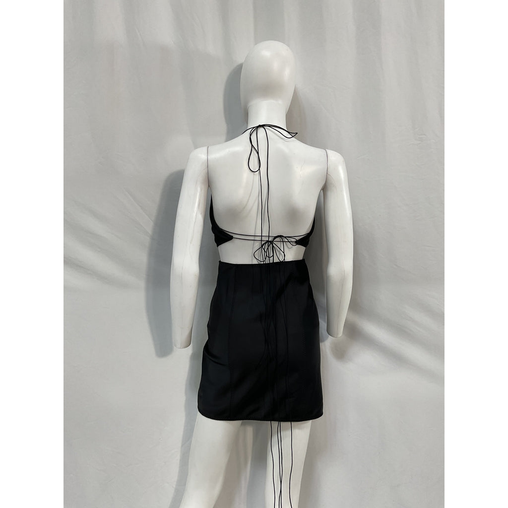 Anna October 'Vivienne' Black Polyester Mini Dress Size M