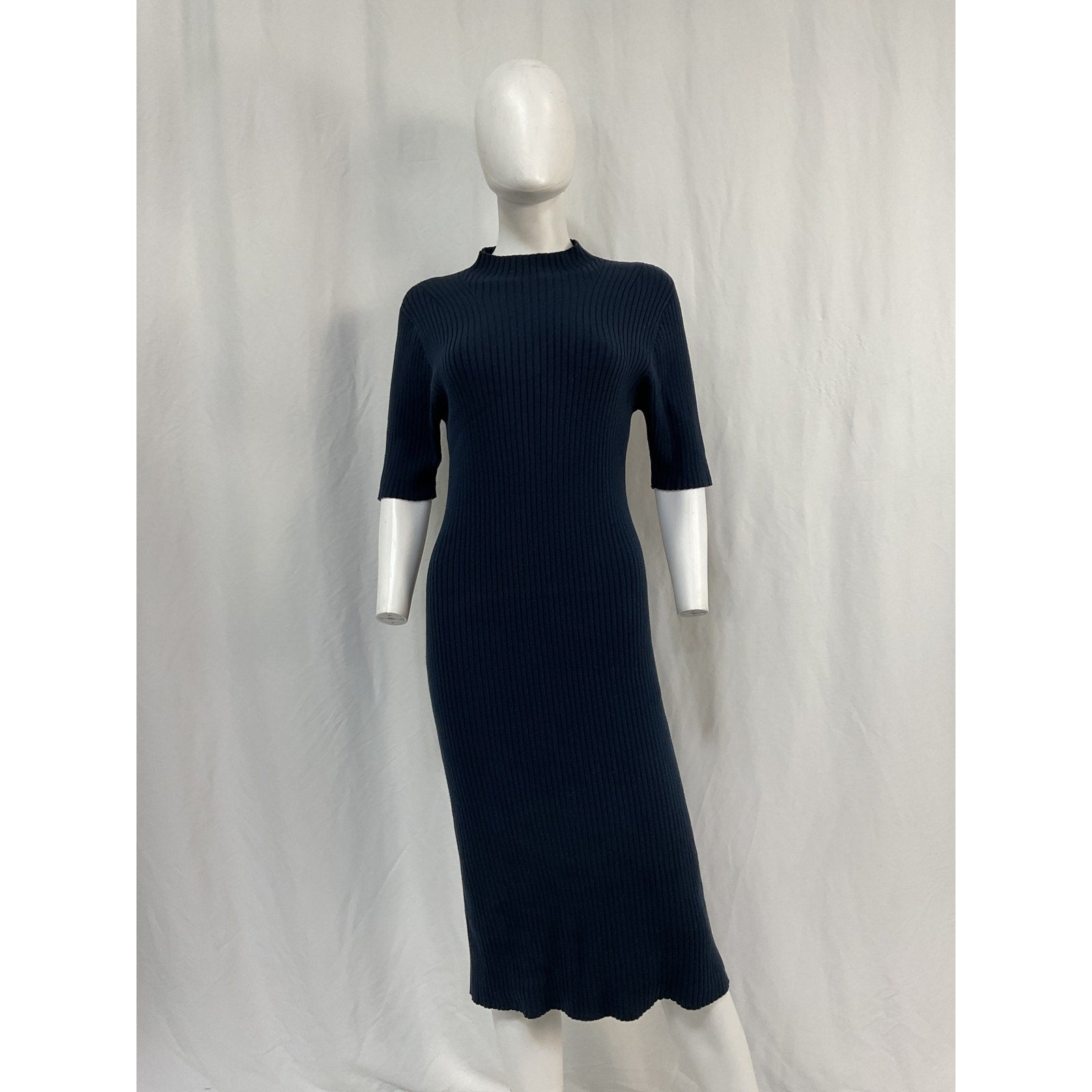 Hatch The Penelope Navy Cotton Knit Dress Size 4