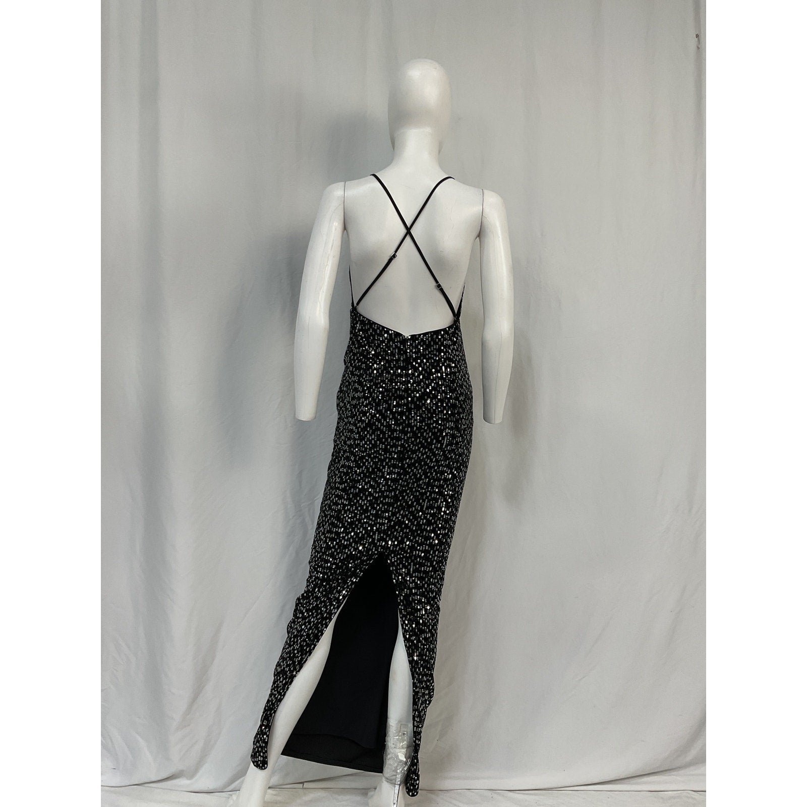 Michael Costello X Revolve 'Gina' Black Polyester Gown Size XS