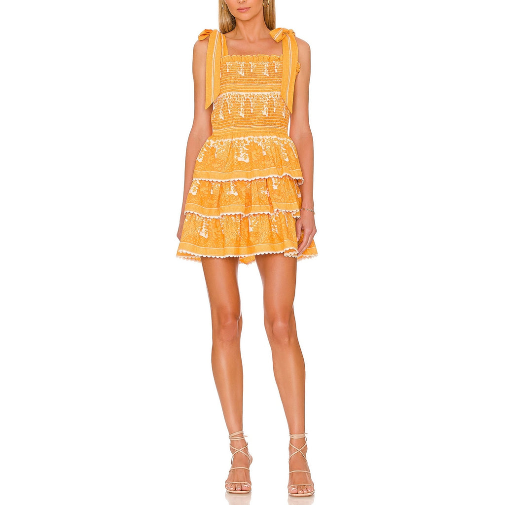 Cleobella 'Eliana' Orange Cotton Mini Dress Size S
