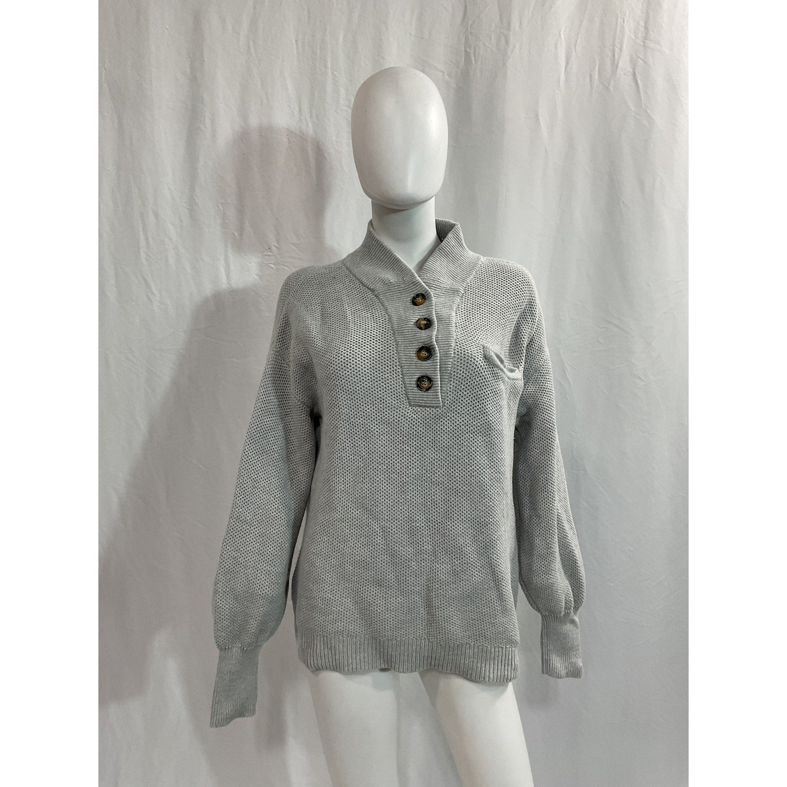 Lunya 'Cozy' Grey Cotton Silk Tops Size M