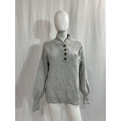 Lunya 'Cozy' Grey Cotton Silk Tops Size M
