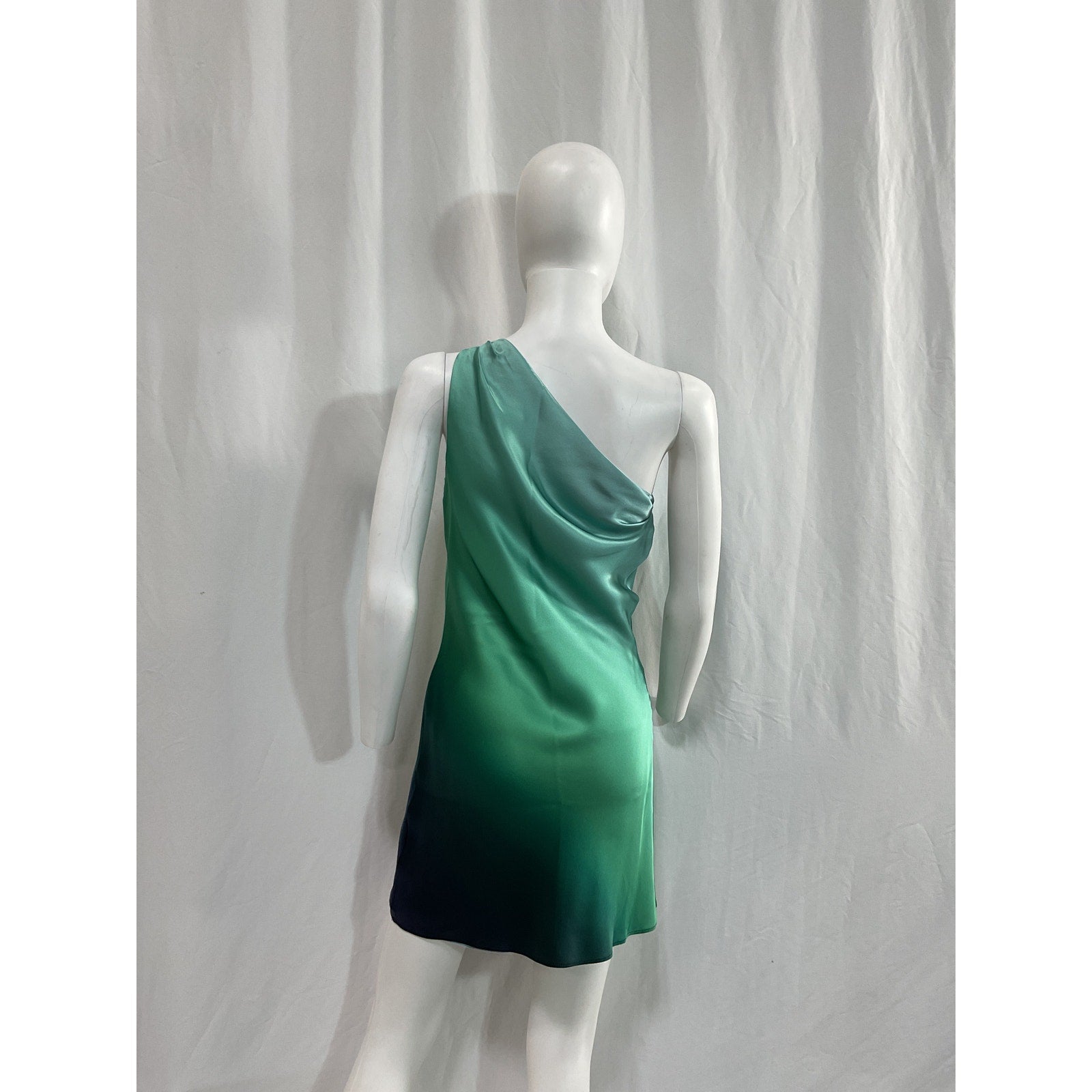 Cami Nyc 'Anges' Green One Shoulder Satin Mini Dress Size XS