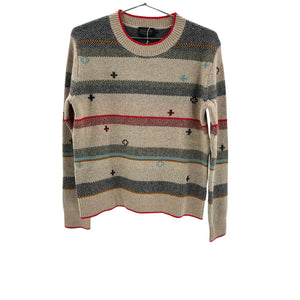 Pendleton 'Graphic' Beige Merino Wool Sweater Size S