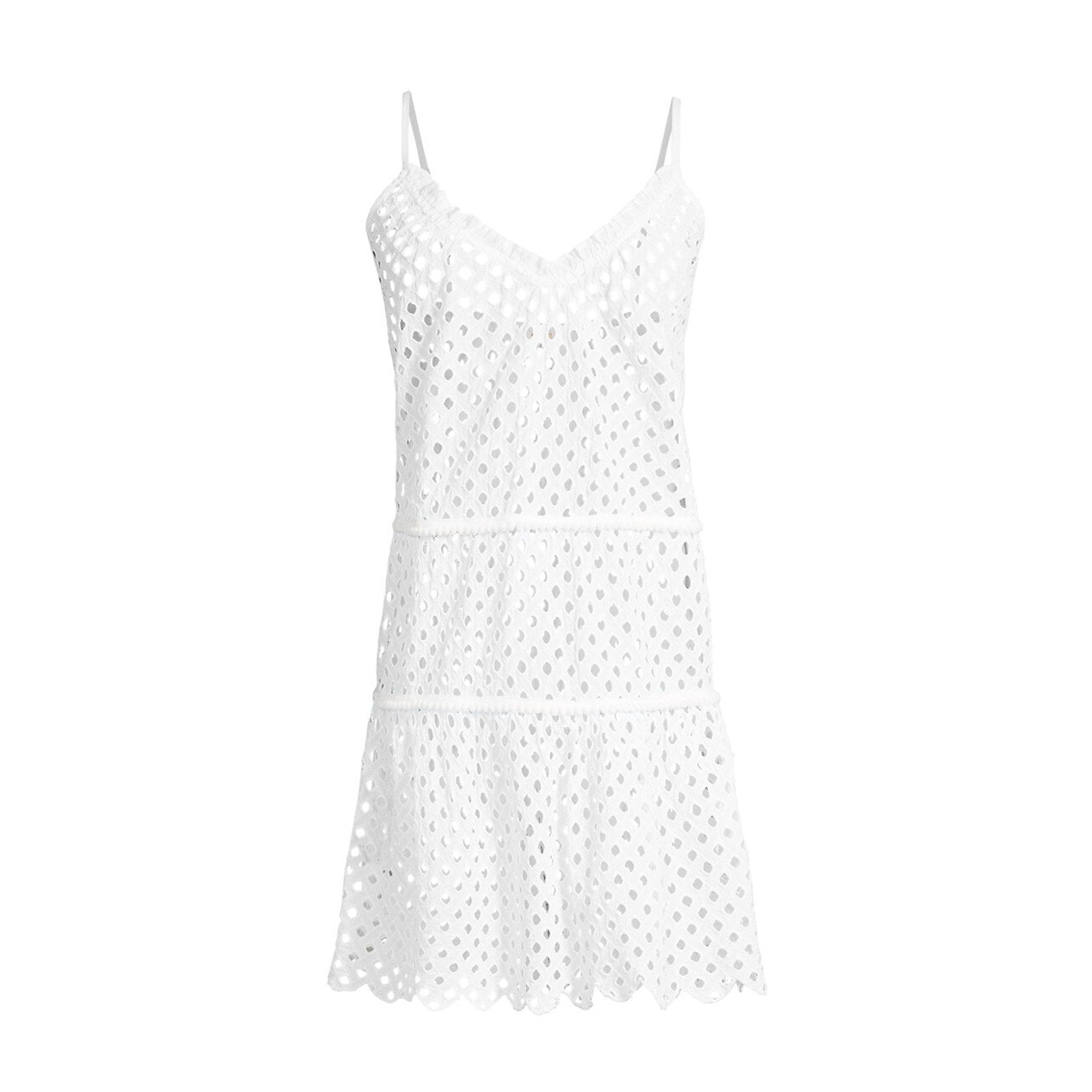 Ramy Brook 'Marg' White Cotton Cotton Tiered Mini Dress Size S