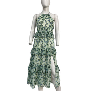 Likely Ruffled Green Dyana Midi Dress Size 00