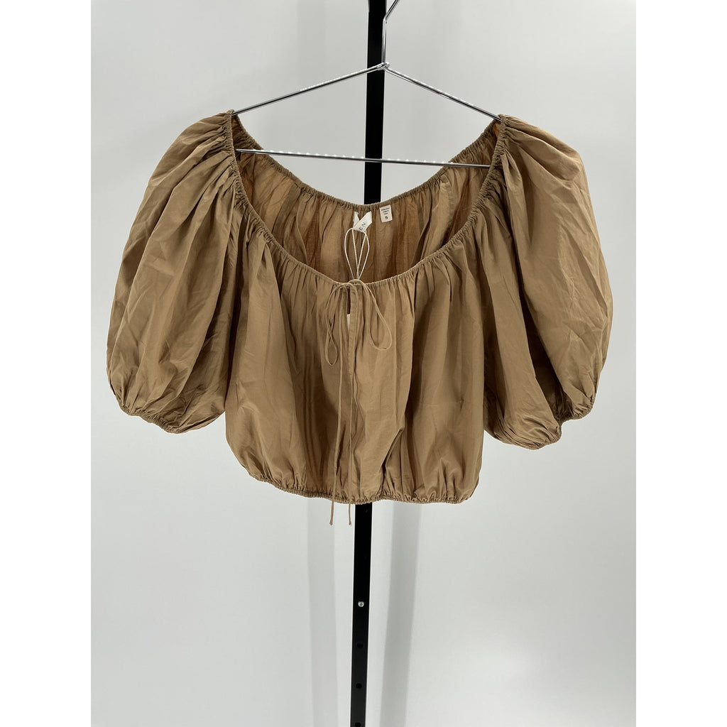 D�en 'Topaz' Tan Cotton Top Size S - NWT