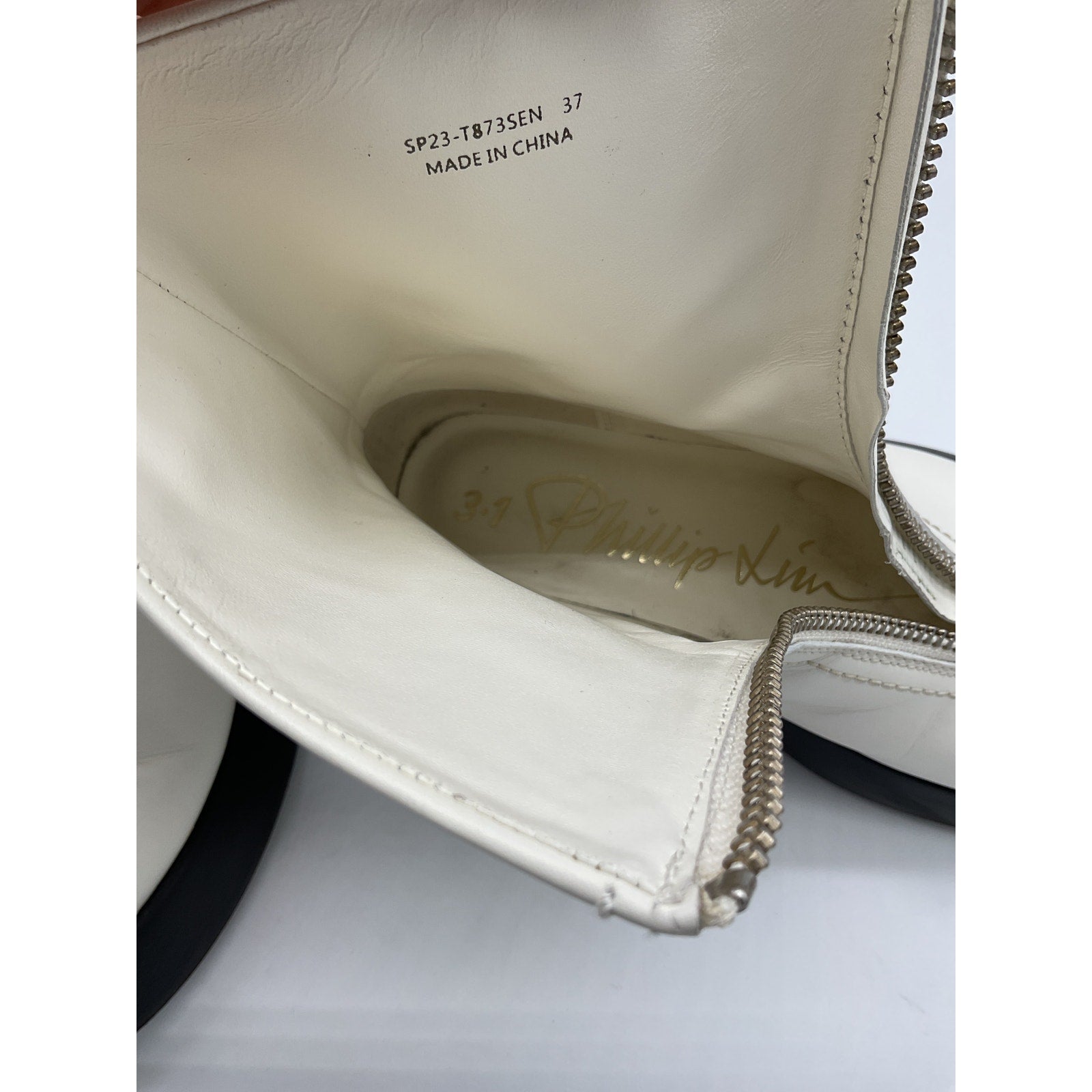 3.1 Phillip Lim 'Mercer' White Leather Ankle Boots Size OS