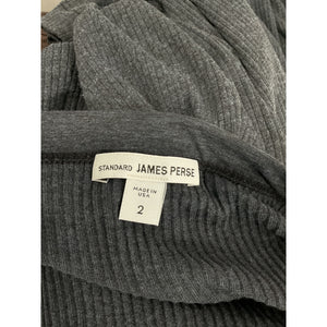 James Perse Black V Neck Rib Dress Size S