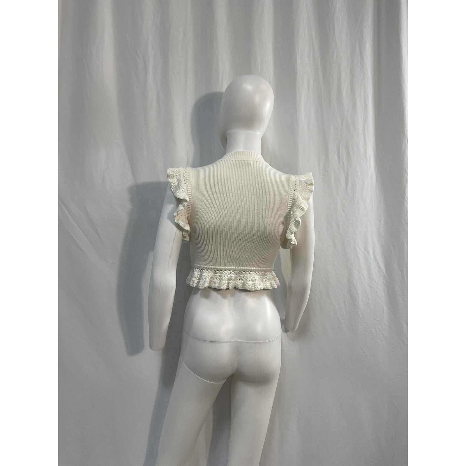 Tularosa 'Zanea' White Cotton Ruffle Top Size XS