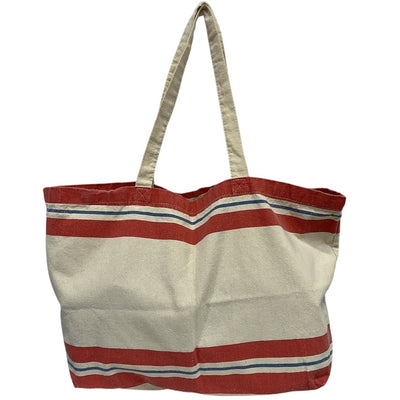 Sézane Striped Ecru Red L'Avventura Tote Bag