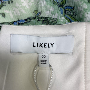 Likely Ruffled Green Dyana Midi Dress Size 00