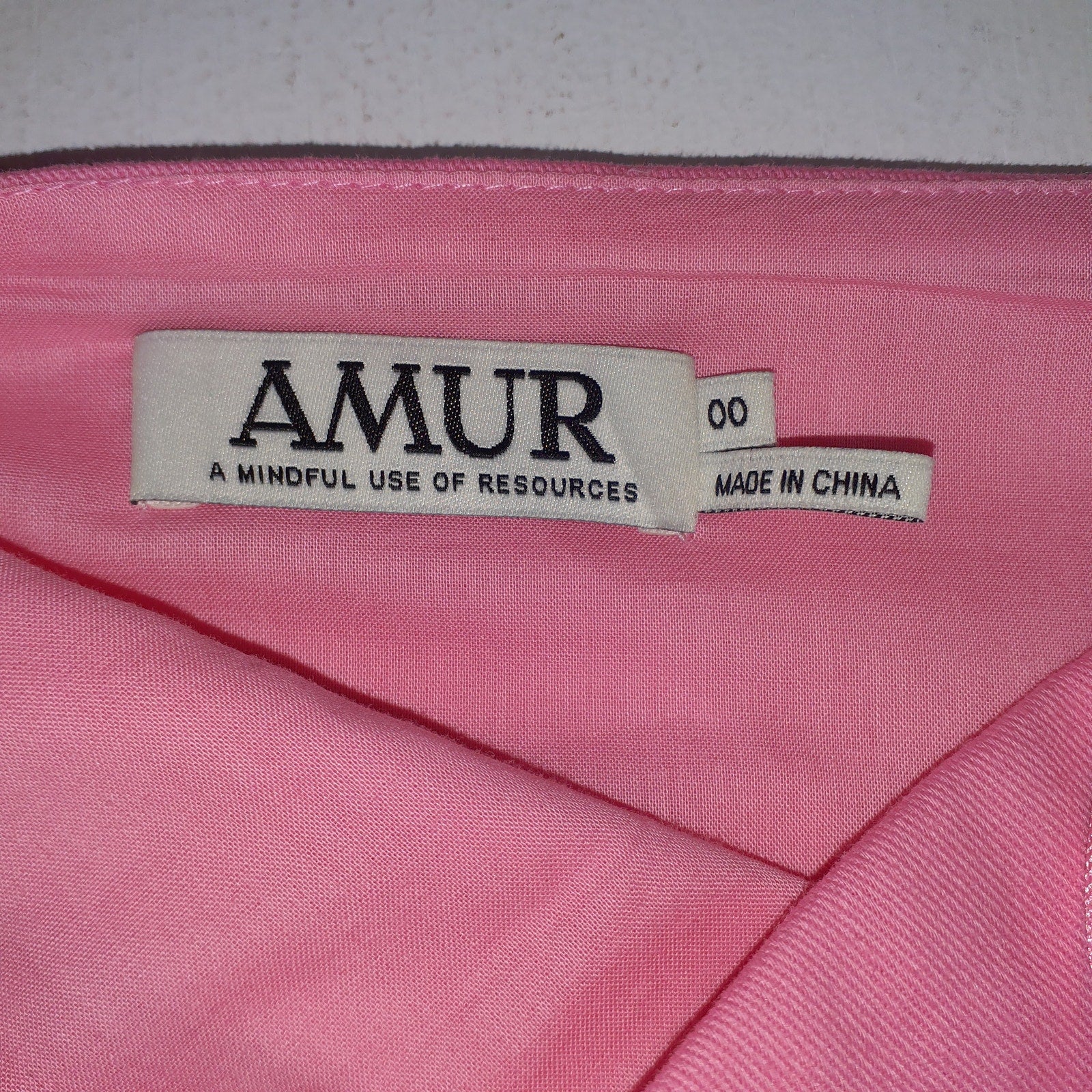 Amur 'Zeha' Pink One Shoulder Bra One Shoulder Knotted Detail Twill Blouse Top Size 0