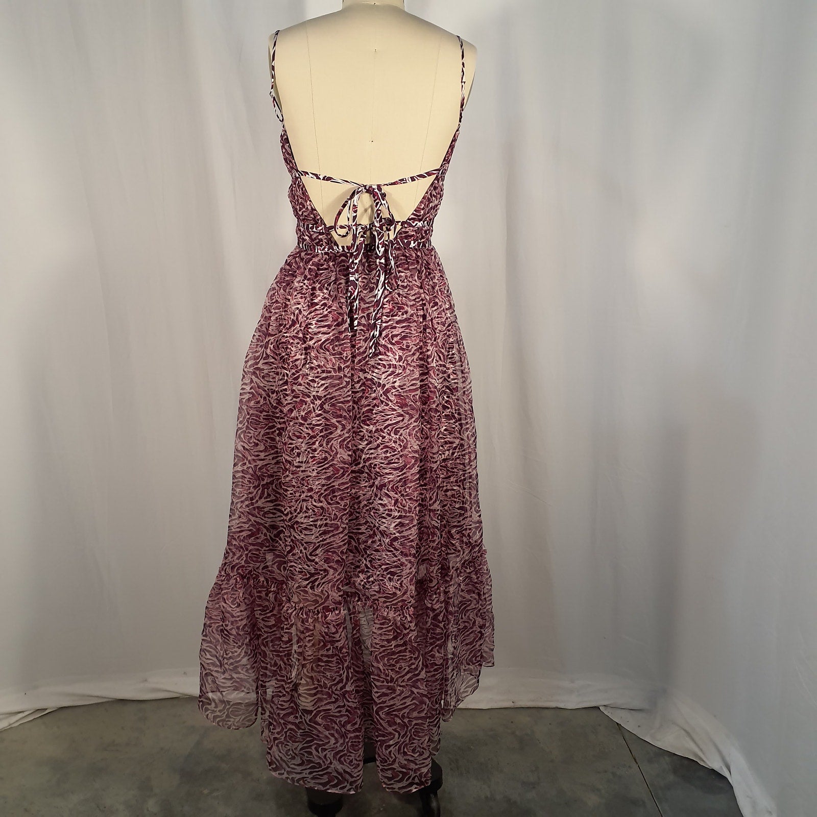 Cinq A Sept 'Inkstrokes' Pink Daria Silk Midi Dress Size 0