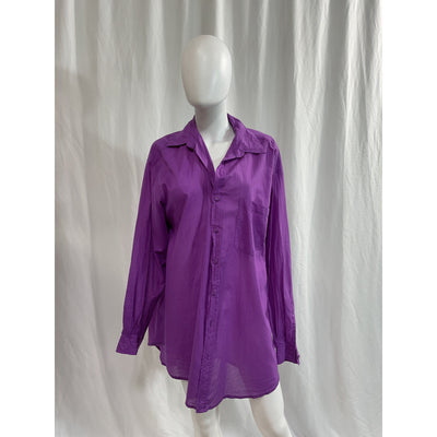 Faithfull The Brand 'Monita' Purple Patch Pocket Shirt Dress Size M