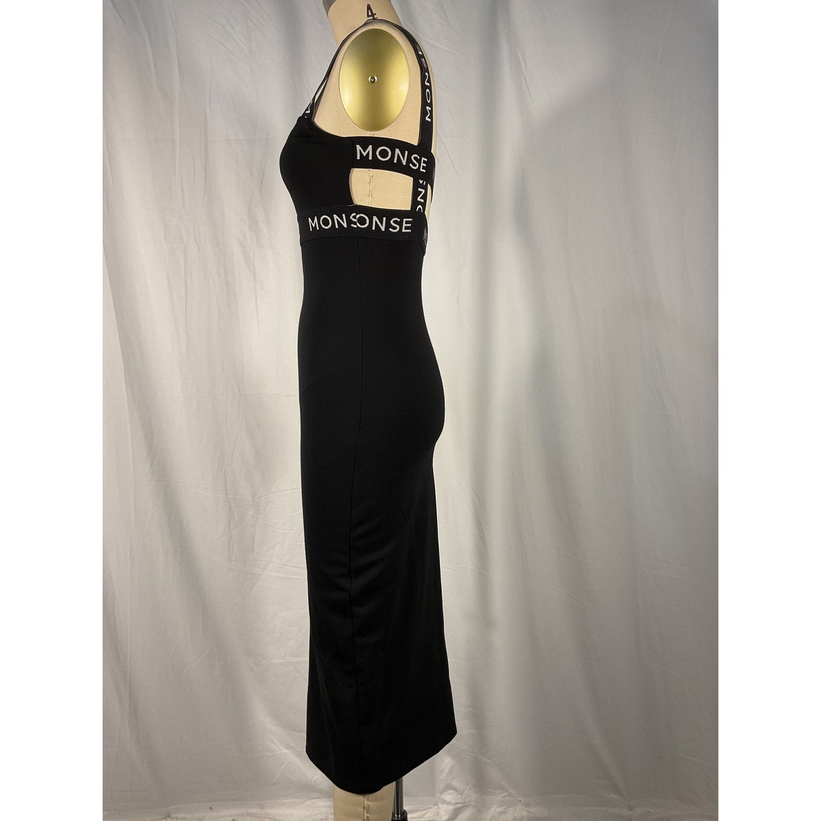 Monse 'Logo' Black Ponte Midi Dress Size XS