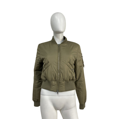 Nsf 'Neil' Green Polyester Bomber Jacket Size M