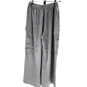 Reformation Satin Gray Ethan Cargo Pants Size M