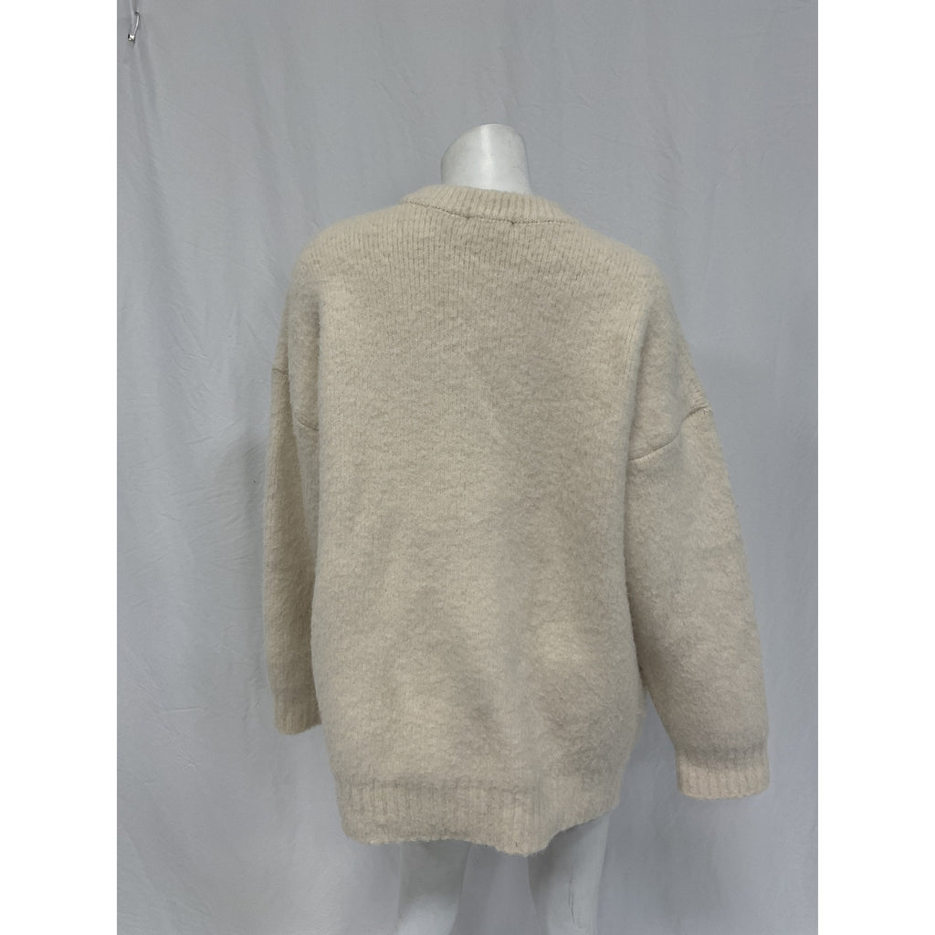 The Frankie Shop 'Jasmine' White Acrylic Sweater Size L