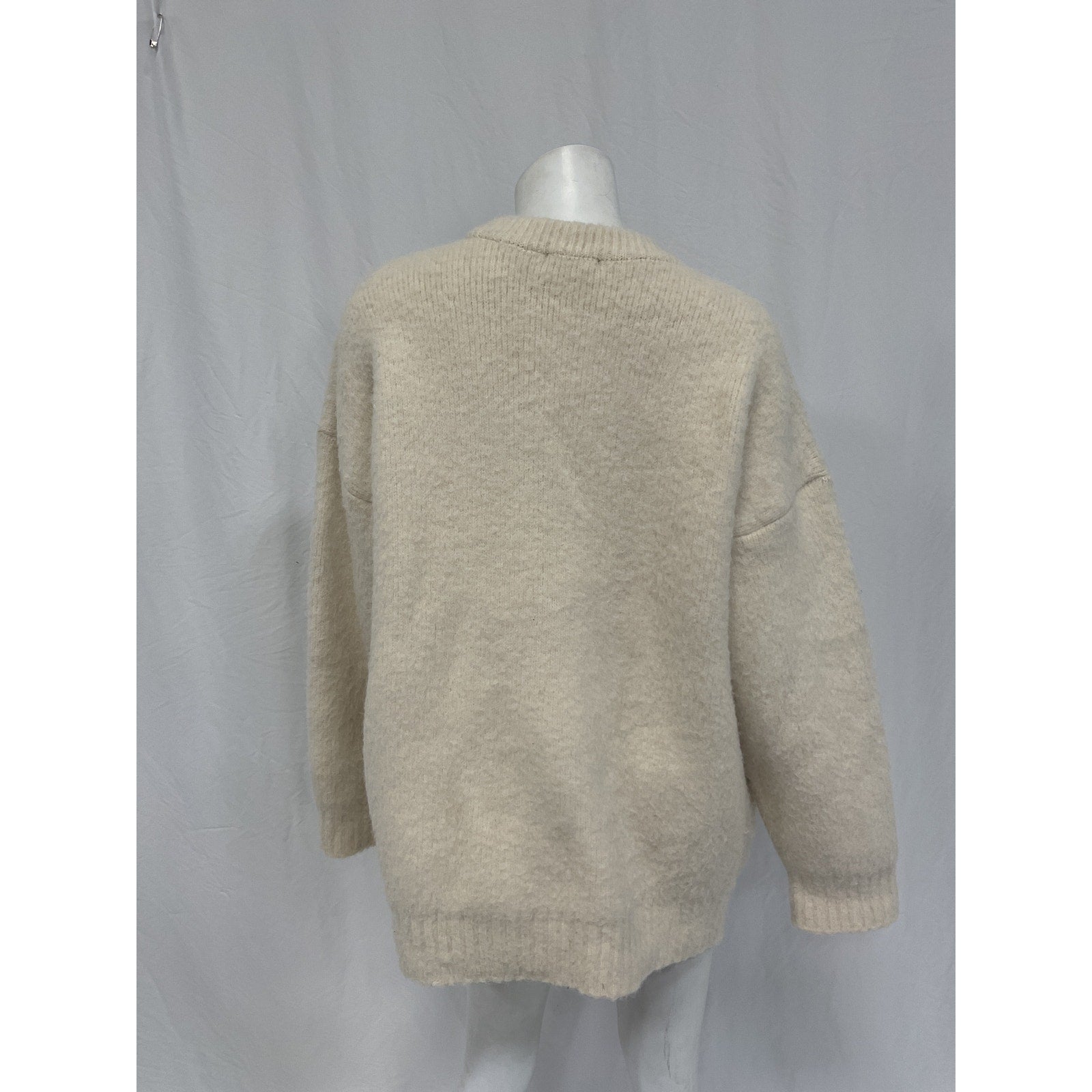 The Frankie Shop 'Jasmine' White Acrylic Sweater Size L