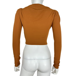 L'Academie Cropped Brown Alaiya Top Size XXS