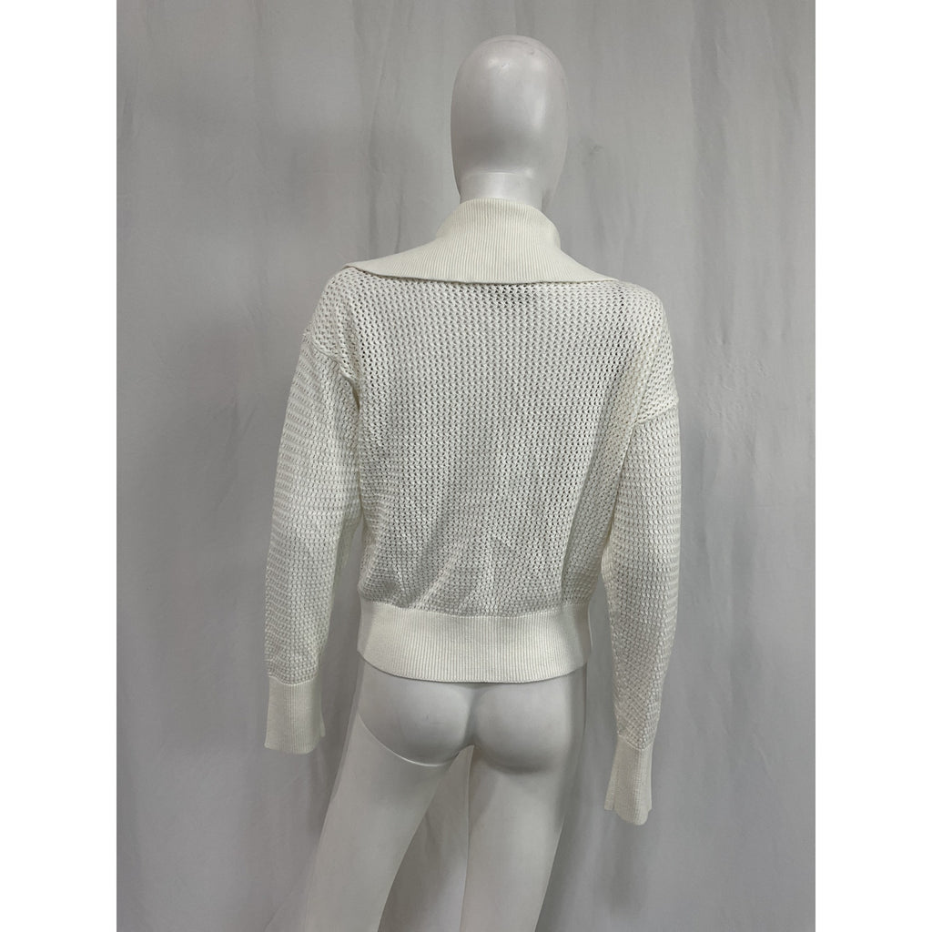 Varley 'Fairfield' White Cotton Knit Jacket Size XS