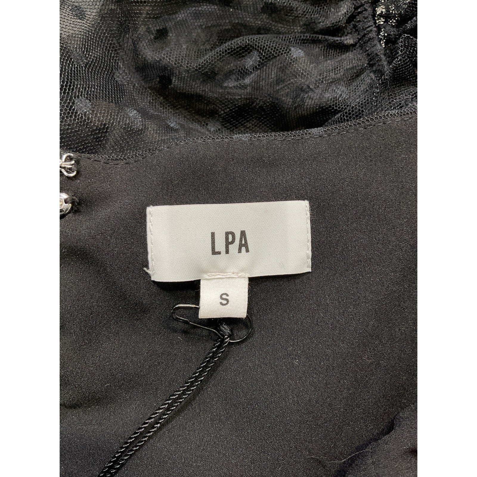 Lpa 'Dolores' Black Jacquard Cut Out Mesh Top Size M - NWT