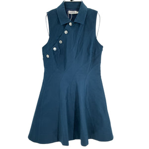 Amur Sleeveless Collared Blue Gail Mini Dress Size 8
