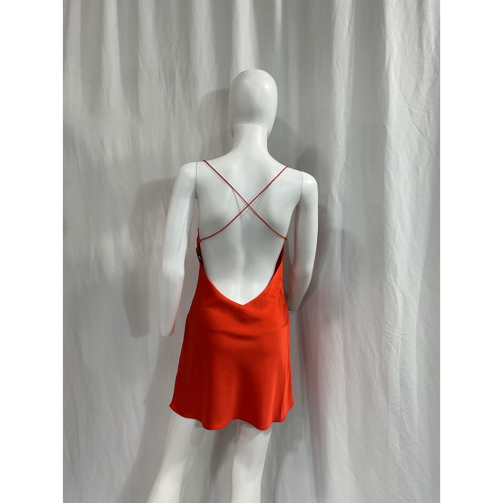 Ser.O.Ya 'Clever' Orange Silk Mini Dress Size M
