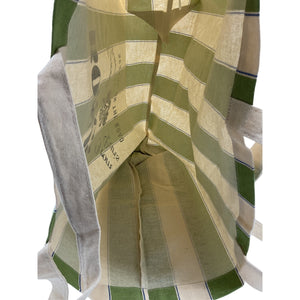 Sézane Striped Green Bonjour Tote Bag