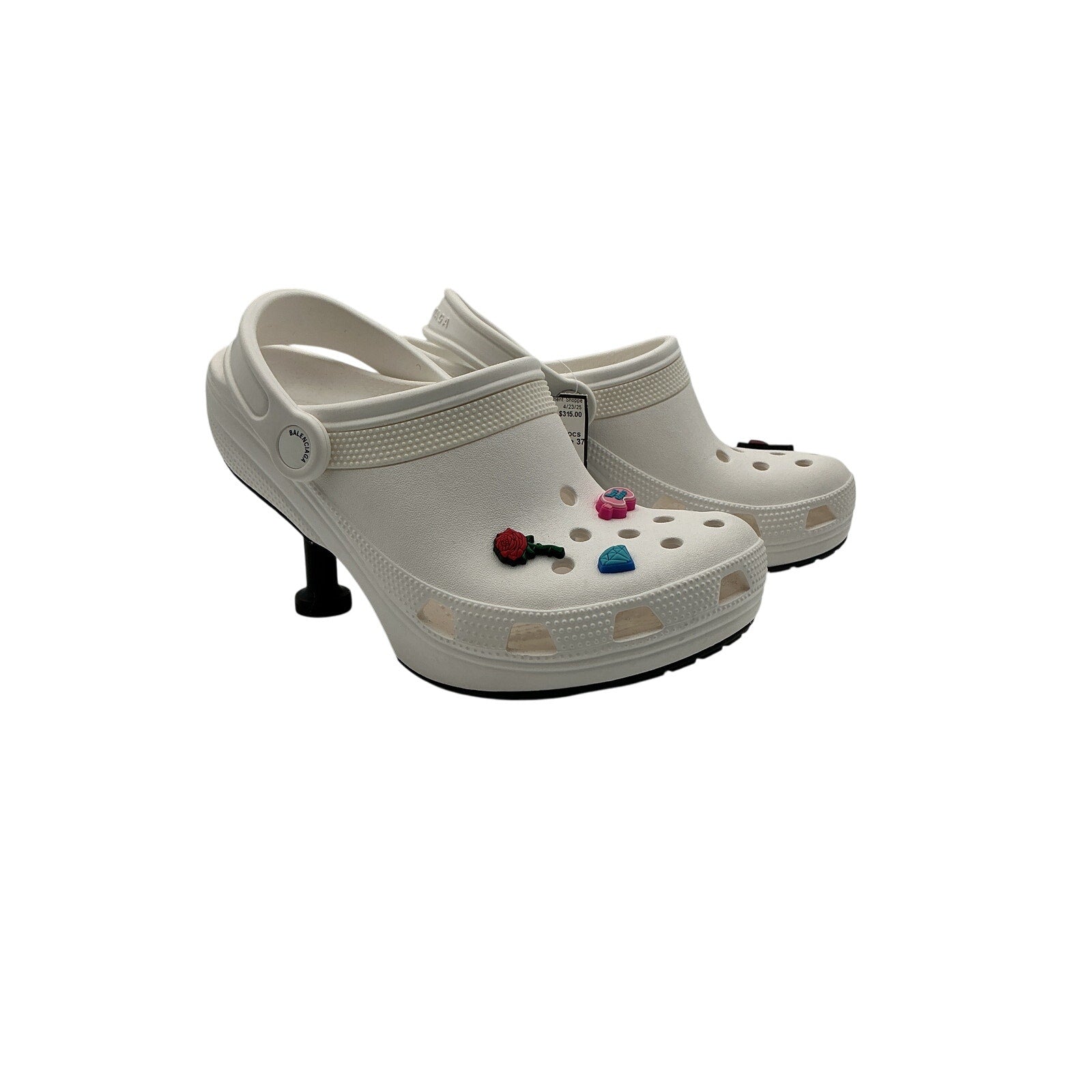 Balenciaga 'Crocs' White Rubber Madame Mules Size 7