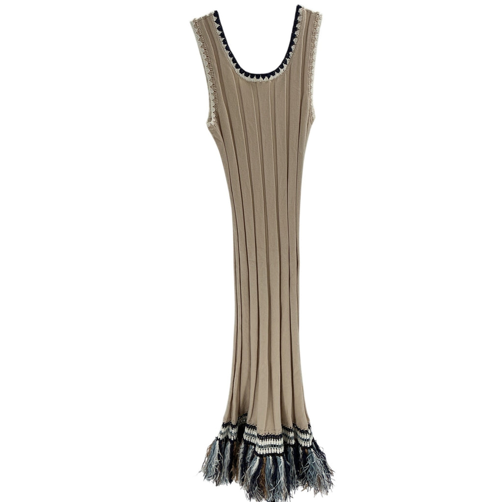 Simkhai 'Julianna' Tan Cotton Tank Midi Dress Size S