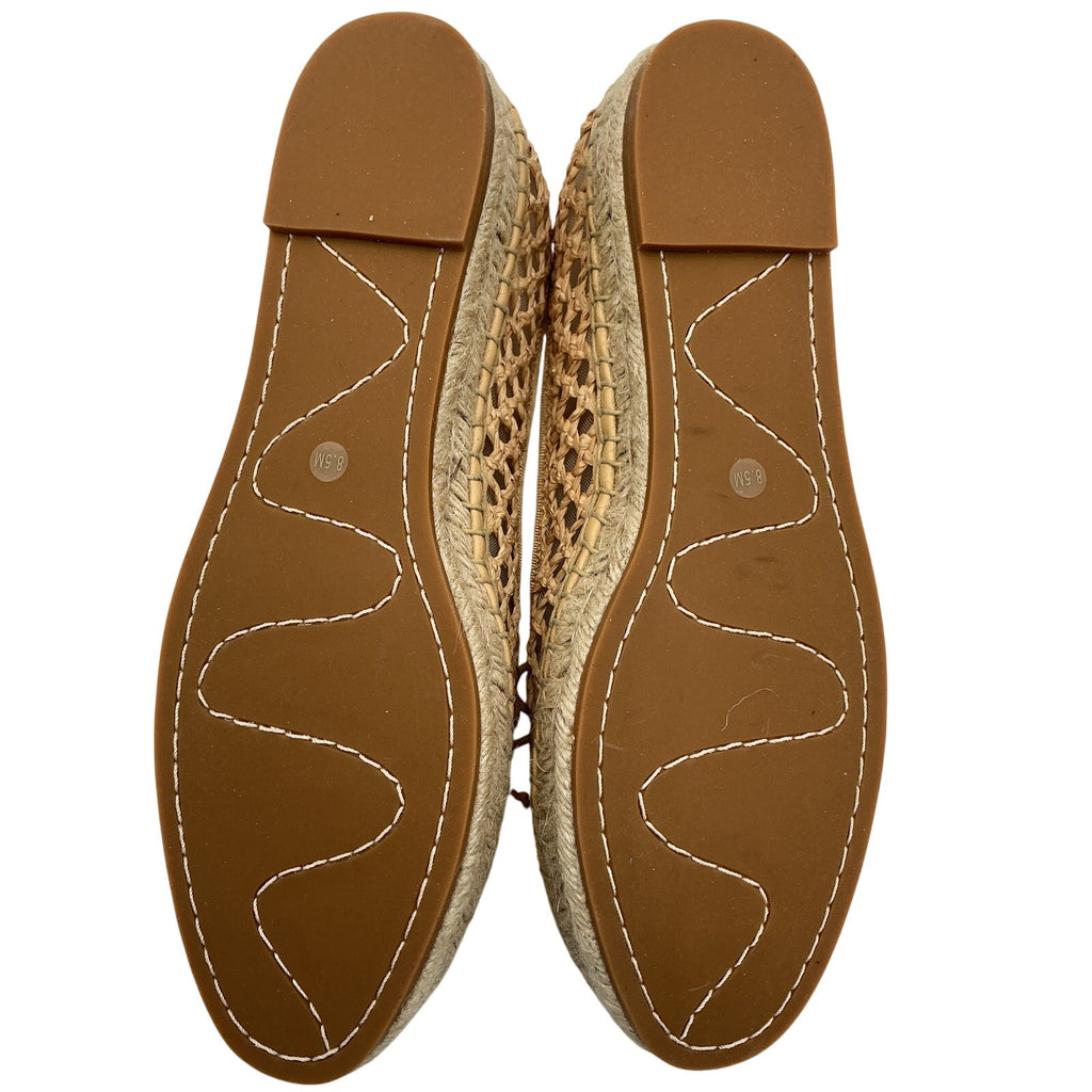 Loeffler Randall 'Kayla' Beige Raffia Soft Ballet Espadrilles Size 8.5 - NWT