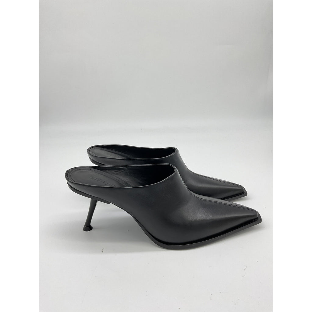 Cult Gaia 'Lina' Black Leather Heeled Mules Size 9