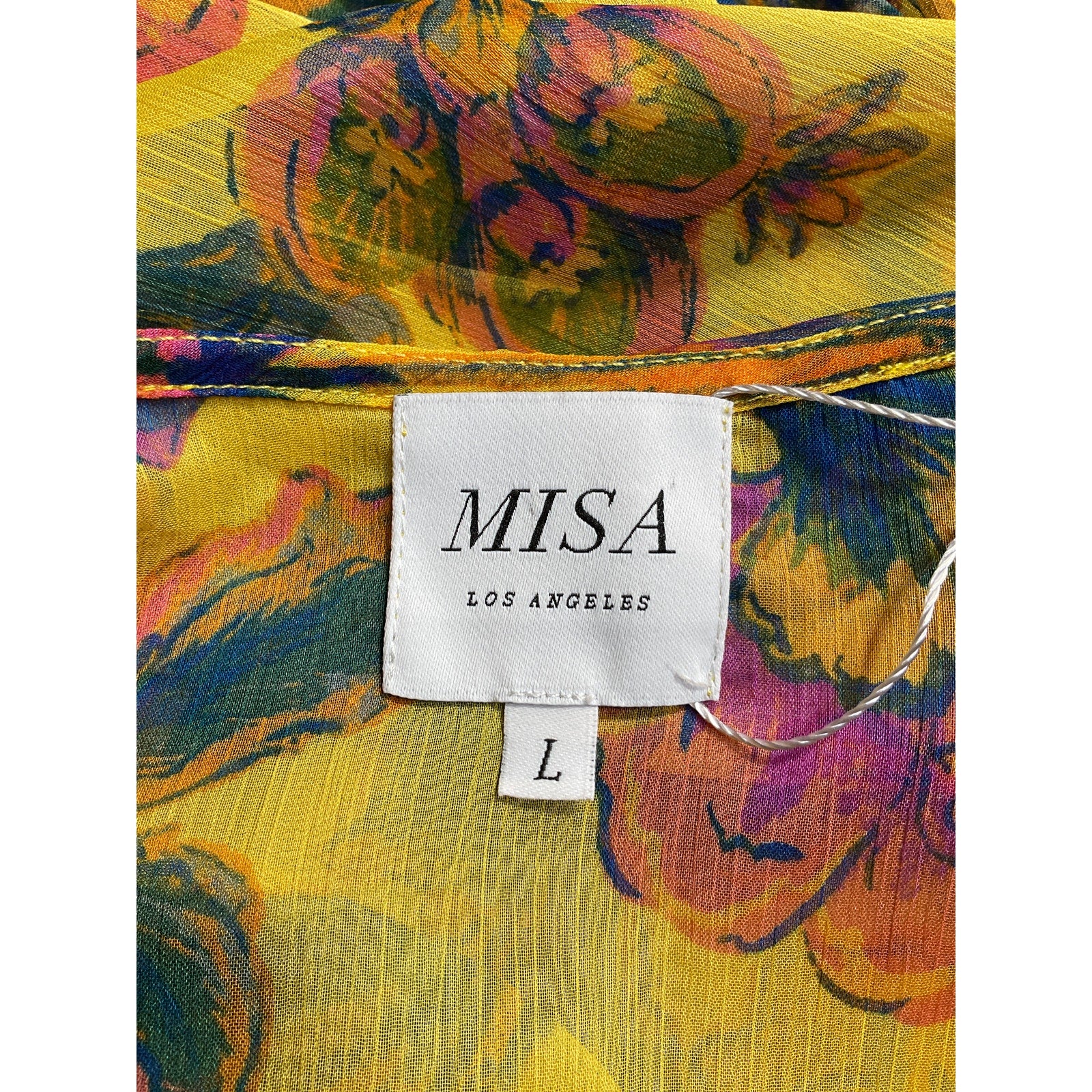 Misa Los Angeles 'Kaia' Yellow Polyester Dress Size L