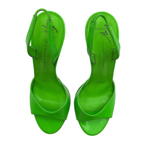 Giuseppe Zanotti Glossy Green Slingback Heels Size 36 EU / US 6