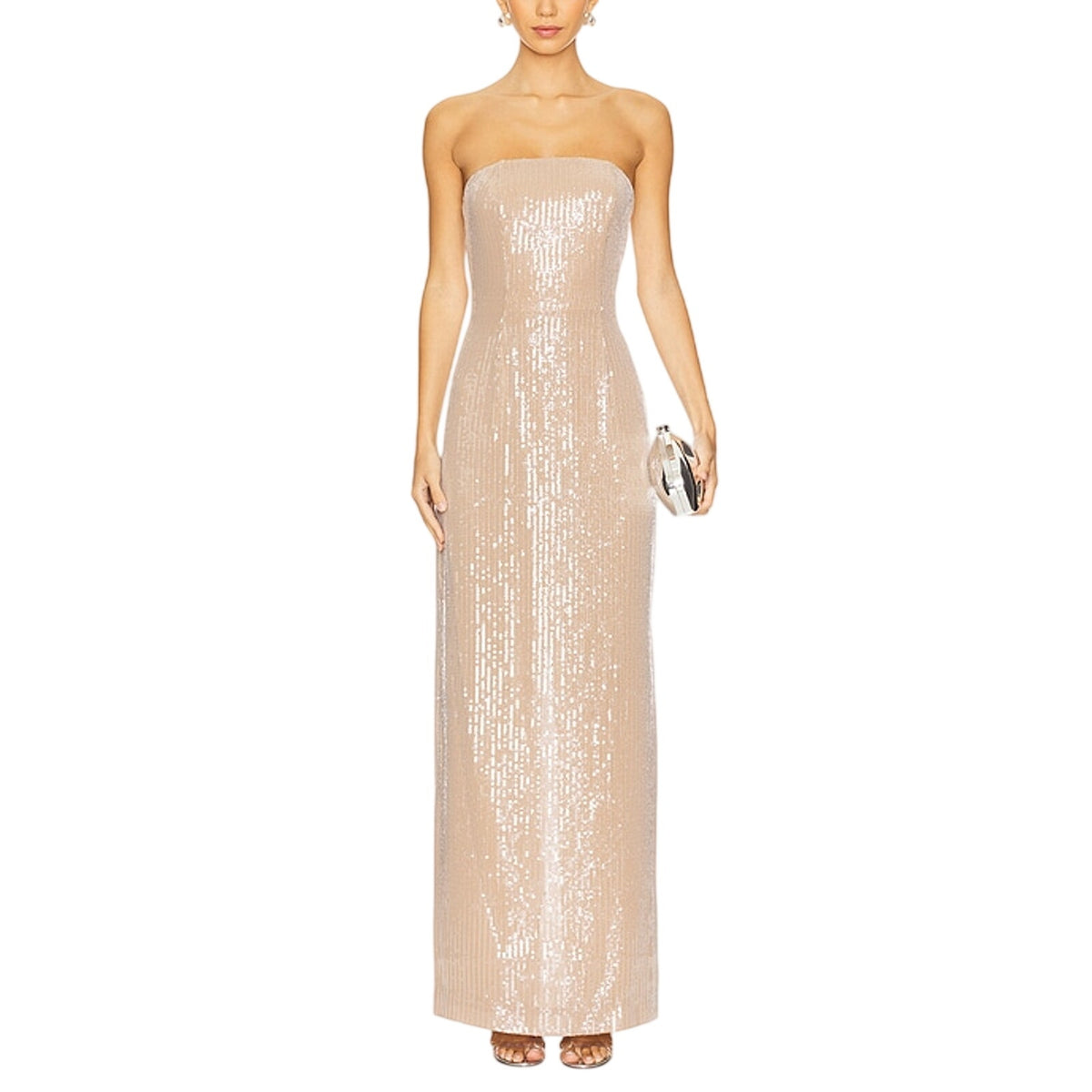 Retrofête Sequined Tan Ember Dress Size L NWT