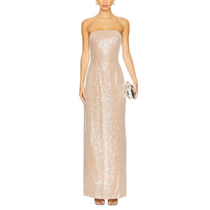 Retrofête Sequined Tan Ember Dress Size L NWT