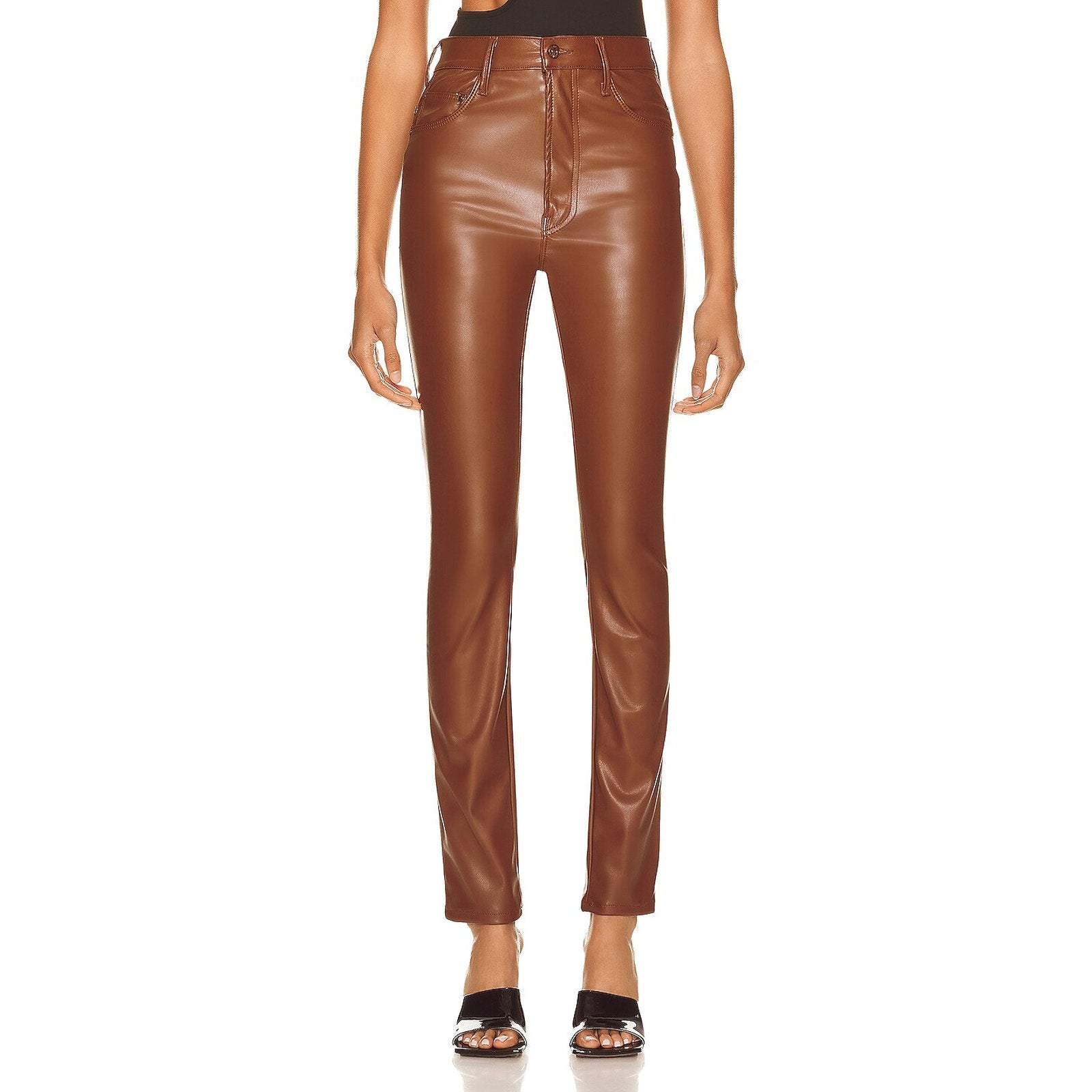 Mother High Waisted Rail Brown Polyester Skimp Pant Size 25 - NWT