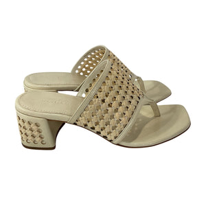 Tory Burch Woven New Ivory Raffia Sandal Size 8.5