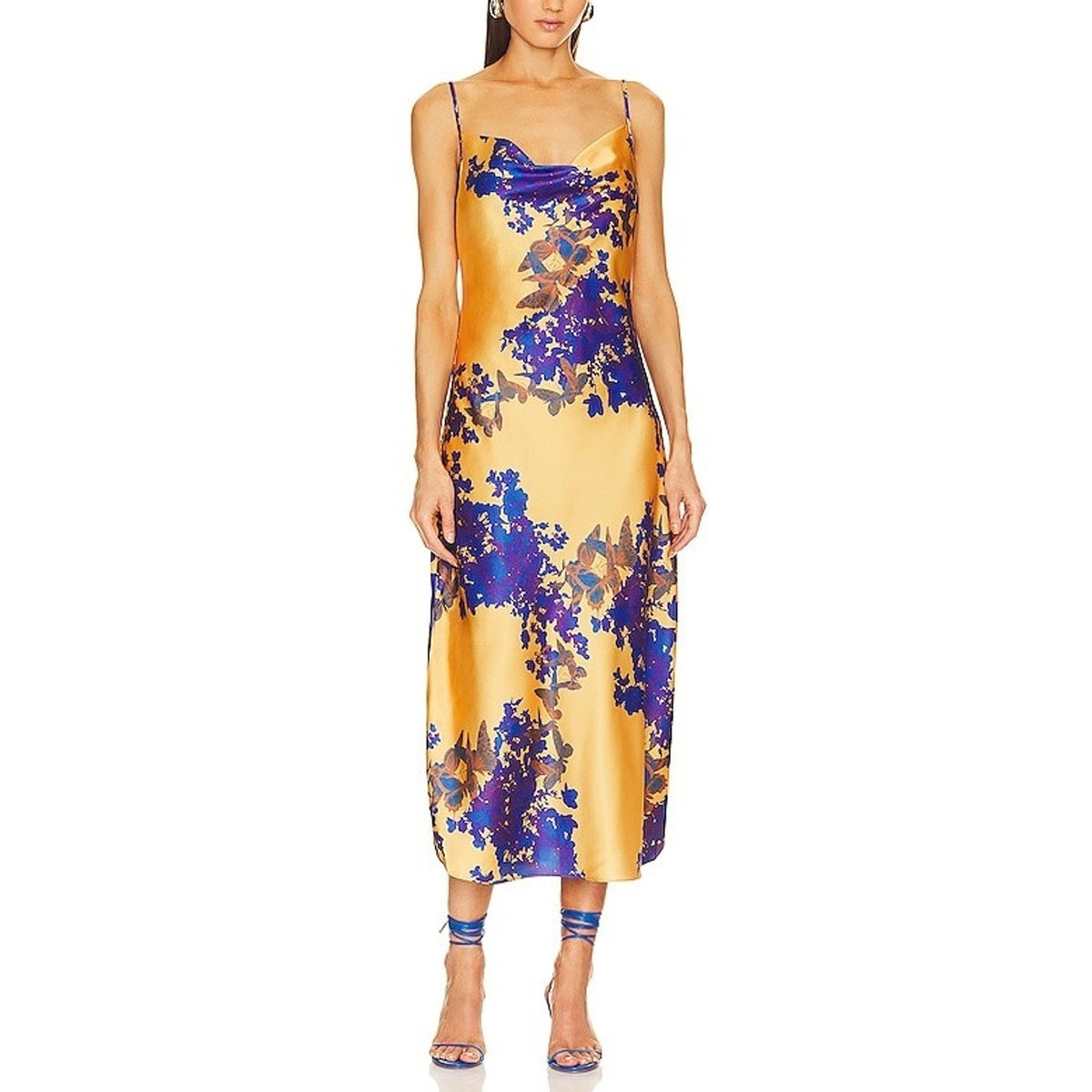 Allsaints Floral Orange Hadley Venetia Slip Dress Size 10