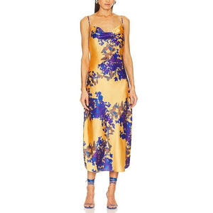 Allsaints Floral Orange Hadley Venetia Slip Dress Size 10
