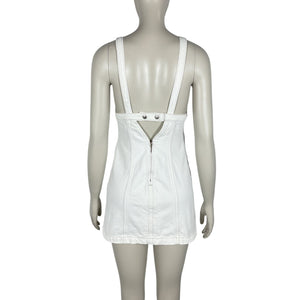 Re/Done Plunging White Keyhole Mini Dress Size S