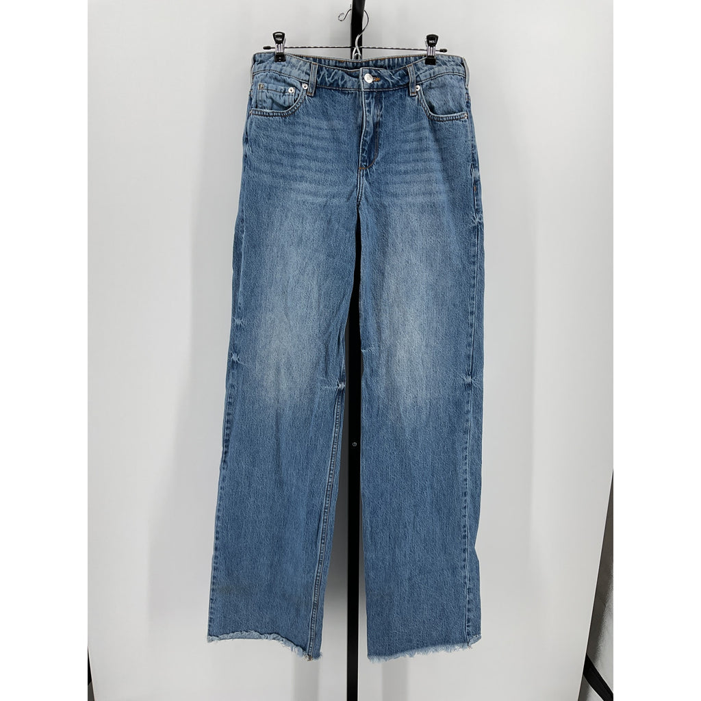Ser.O.Ya 'Marcot' Blue Cotton Cuffed Wide Leg Size 28 W X 34 L