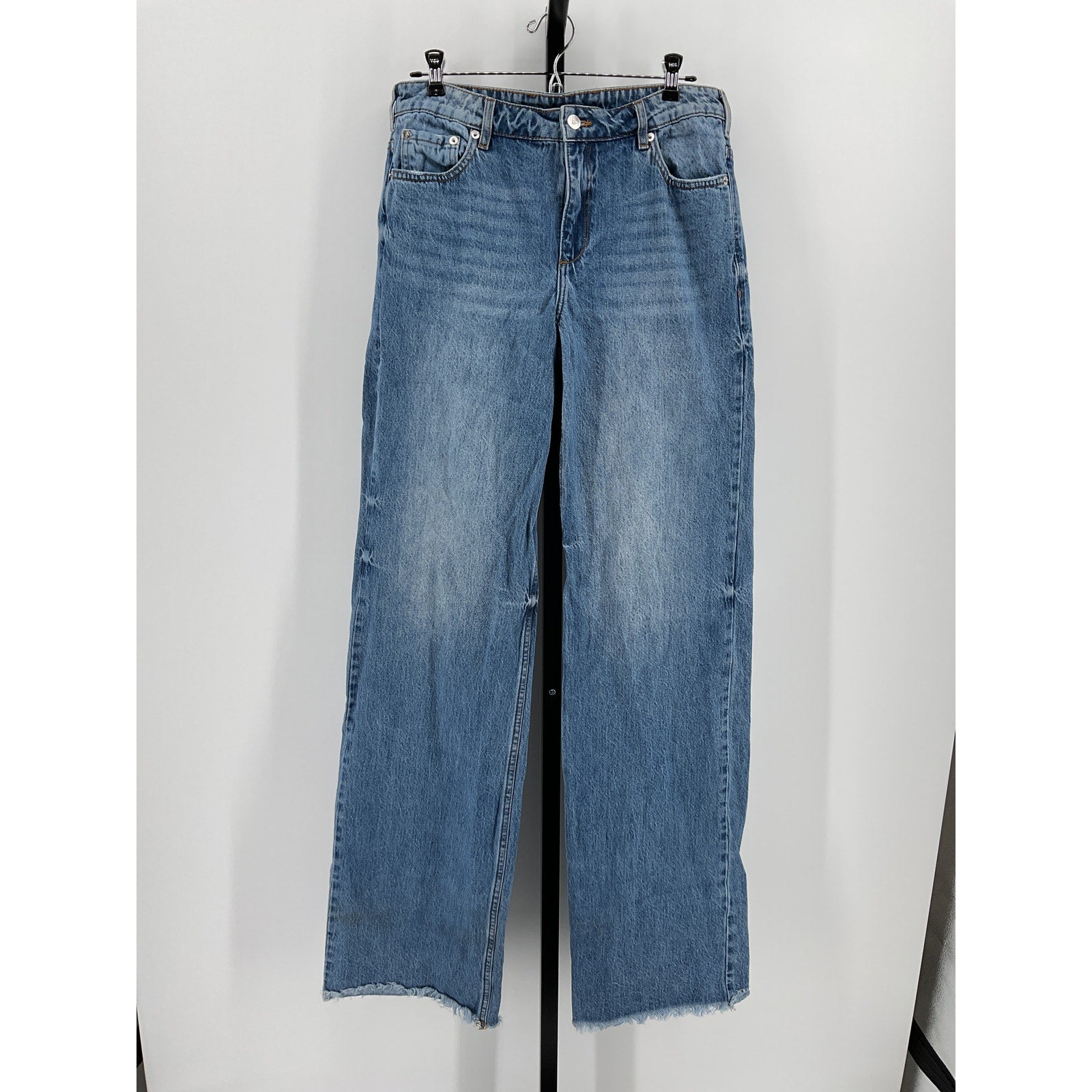 Ser.O.Ya 'Marcot' Blue Cotton Cuffed Wide Leg Size 28 W X 34 L