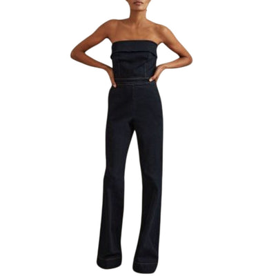 Reiss Sleek Navy Bandeau One Piece Jumpsuit Size EU 36 / US 4